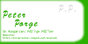 peter porge business card